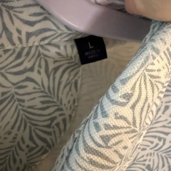 Faherty Reserve Movement Polo Light Blue Palm Stretch Performance Shirt size L - Picture 6 of 8